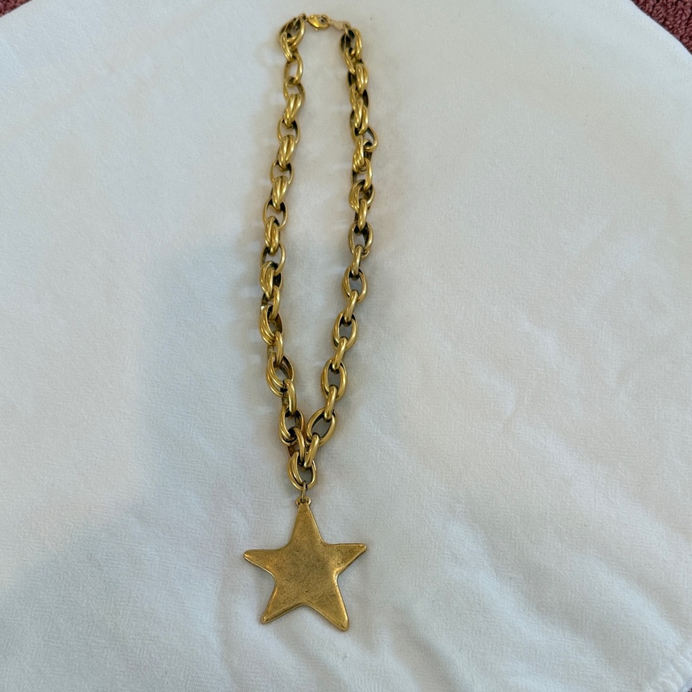 Bracha Gold Star Pendant Necklace 17”